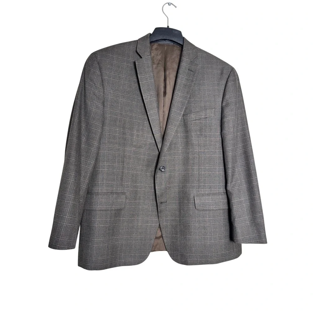 Michael Kors Mens Grey Glen Plaid Sport Coat Blazer 42 Regular Two Button Jacket